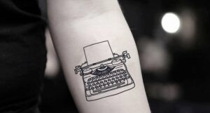 typewriter temporary tattoo