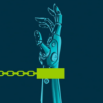 the cropped cover of Autonomous, showing a chained robot hand reaching out
